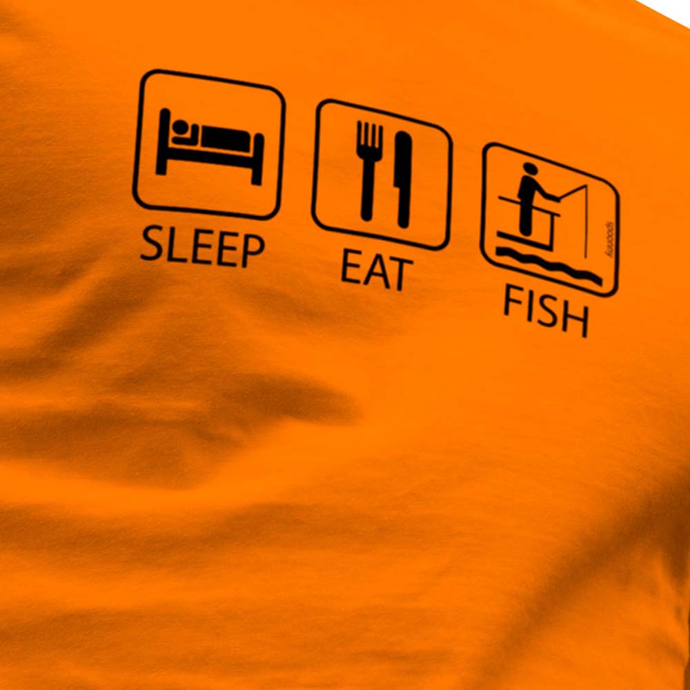 Kruskis Sleep Eat And Fish lyhythihainen t-paita