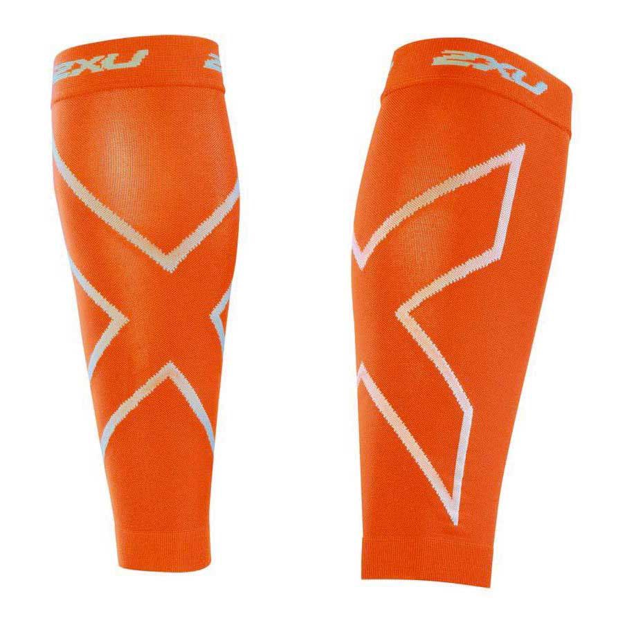 New 2XU PWX Unisex Compression Calf Sleeves Running Fitness Orange XL 