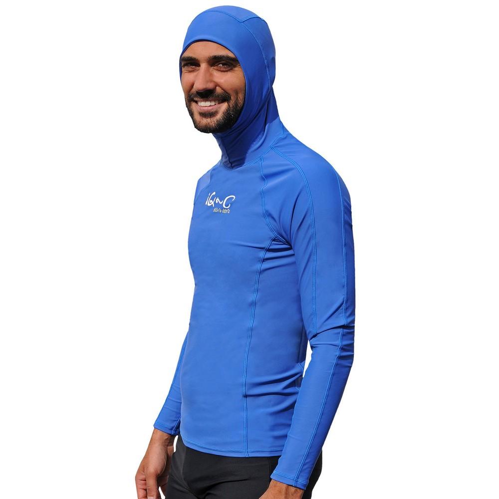Iq-uv UV 300 Hooded Long Sleeve T-Shirt Blue