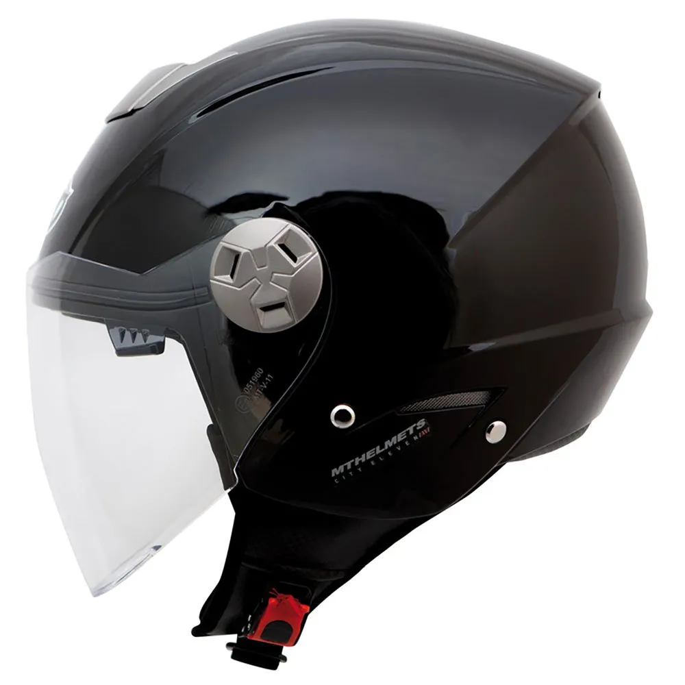 MT Helmets City Eleven SV Solid Open Face Helmet Black Motardinn