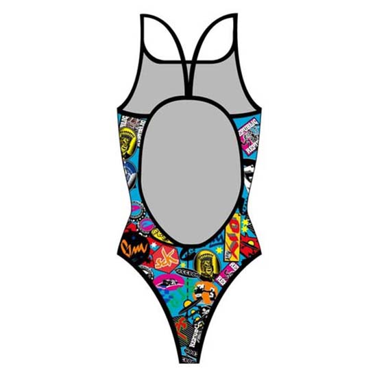 Turbo Costume Da Bagno Con Cinturino Sottile Stickers Colors