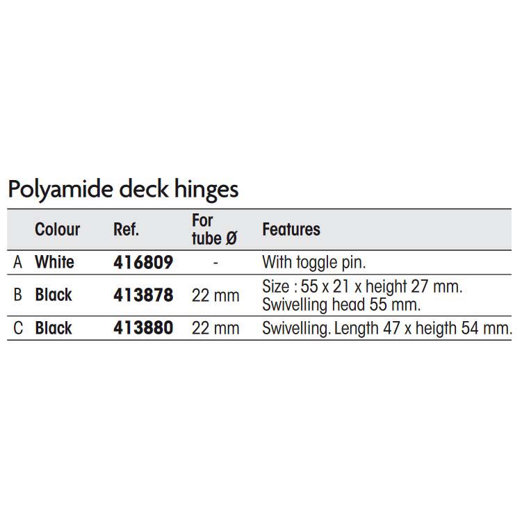 Plastimo Polyamide Deck Hinge