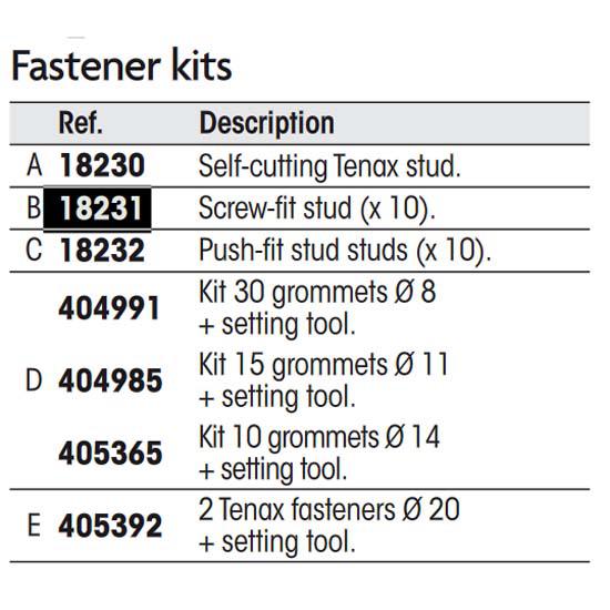 Plastimo Stängning Screw Fit Stud Fasteners Kit