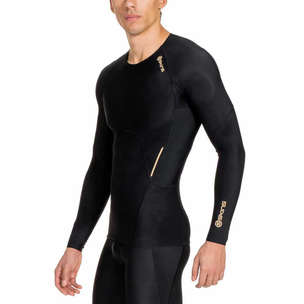 新品 SKINS A400 ACTIVE ロングスリーブトップ BLACK S SKINS