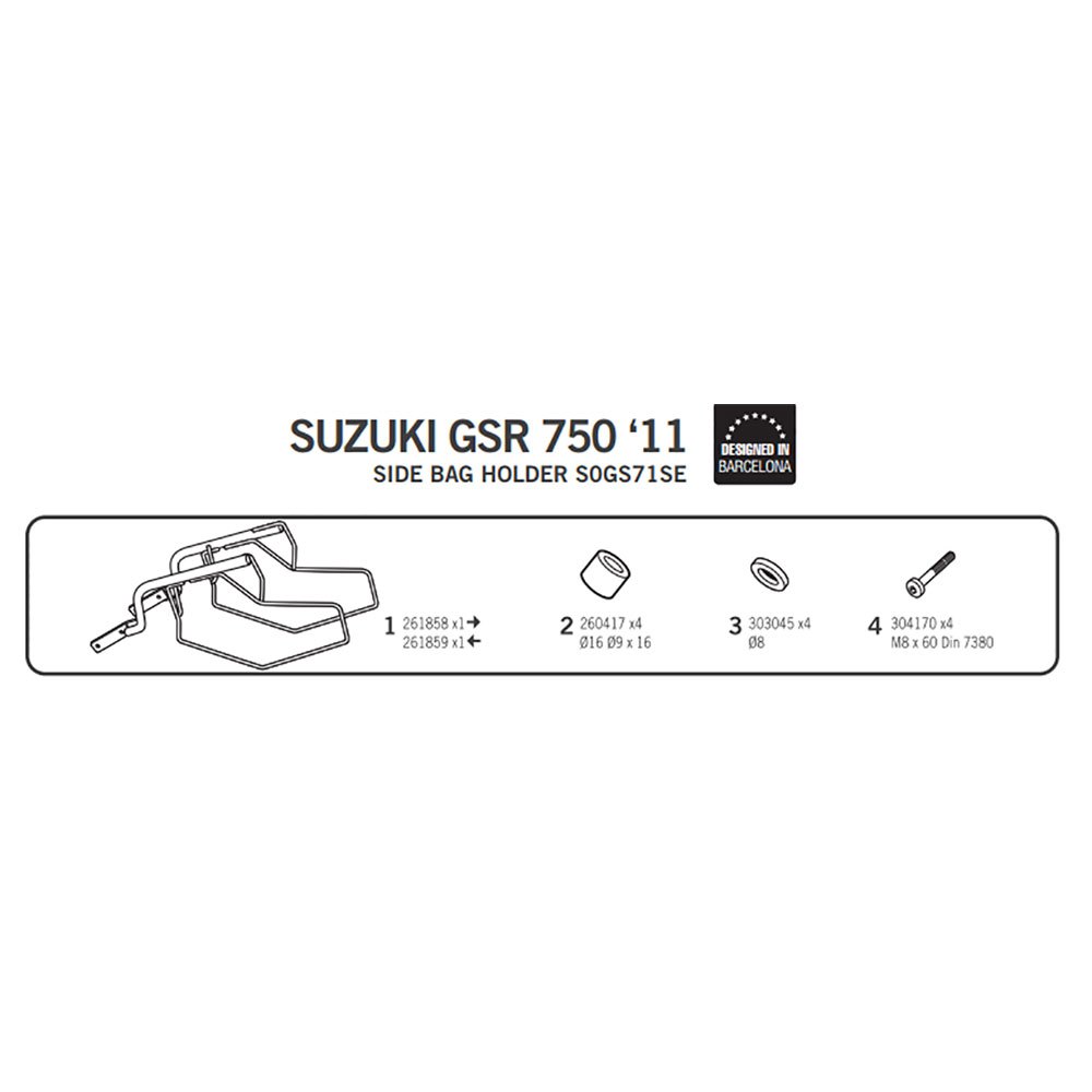 Shad Fixació Per Maletes Laterals Suzuki GSR750