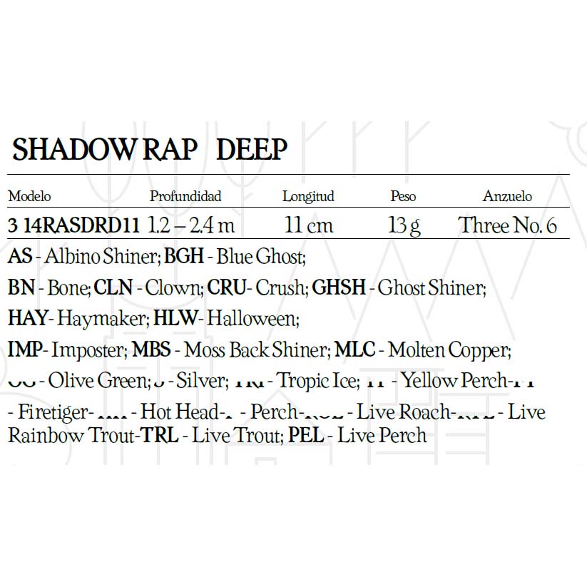 Rapala Pesciolino Shadow Rap Deep 110 Mm 13g