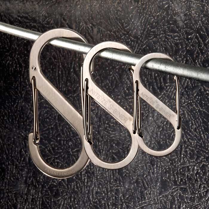 Nite Ize KEYRACK STEEL S-BINER moschettone con 6 portachiavi in acciaio inox 