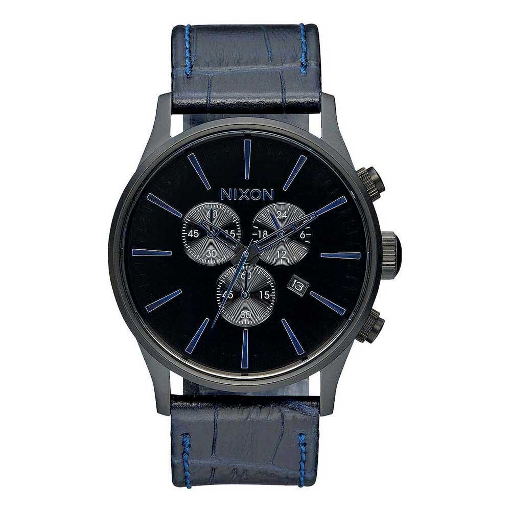 nixon-sentry-chrono-leather-watch