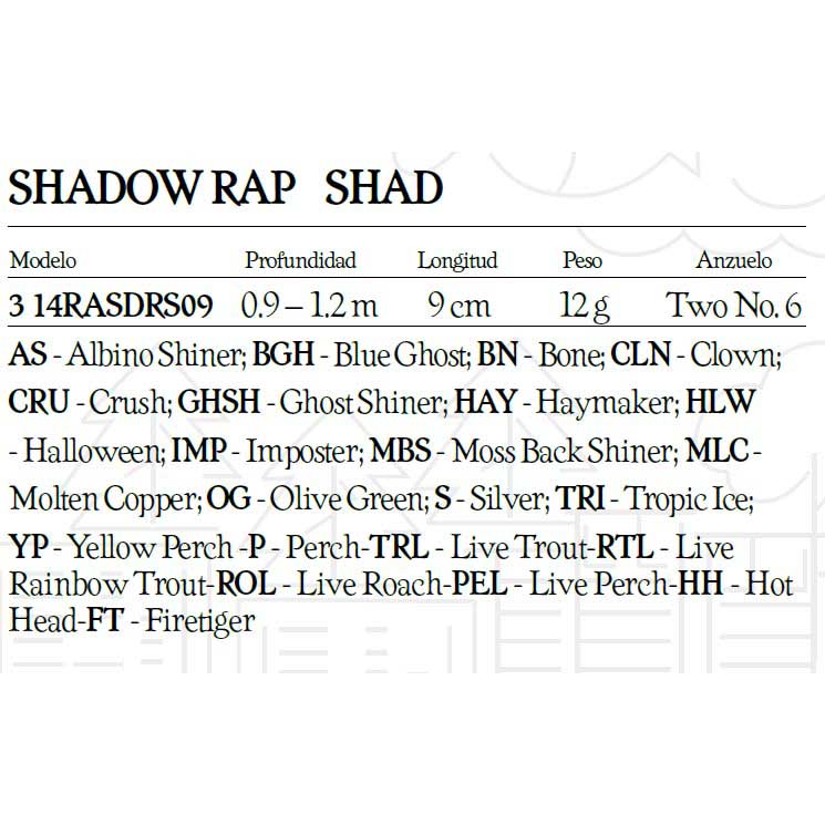 Rapala Pesciolino Shadow Rap Shad 90 Mm 11g