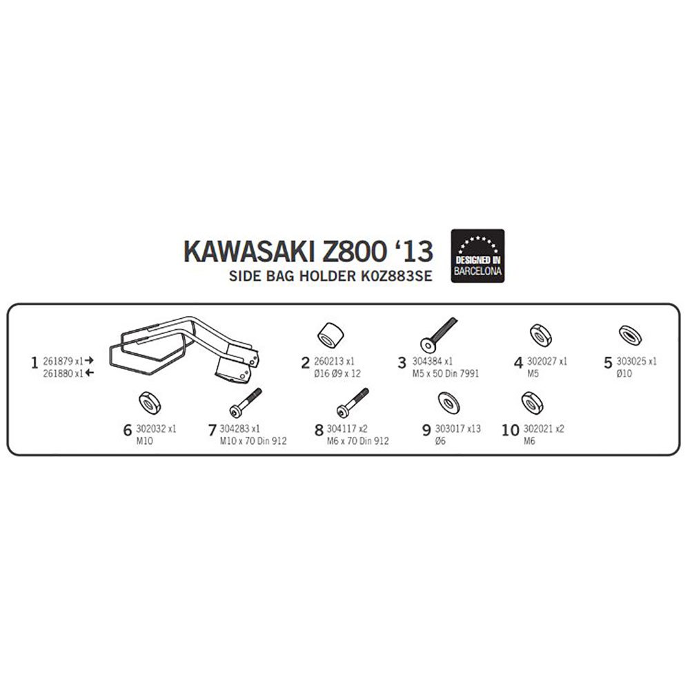 Shad Fixation Pour Valises Latérales Kawasaki Z800