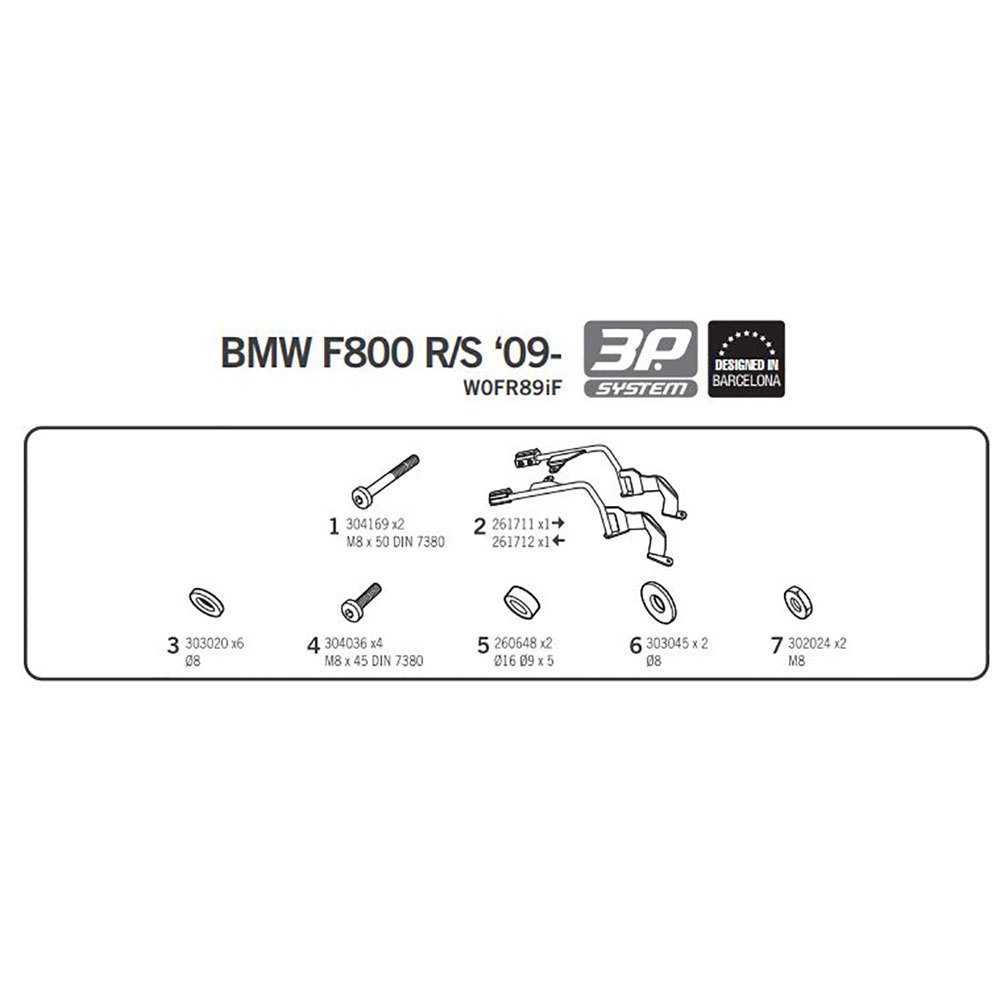 Shad 3P BMW F800R/F800S Lateral Casos Ajustament BMW F800R/F800S