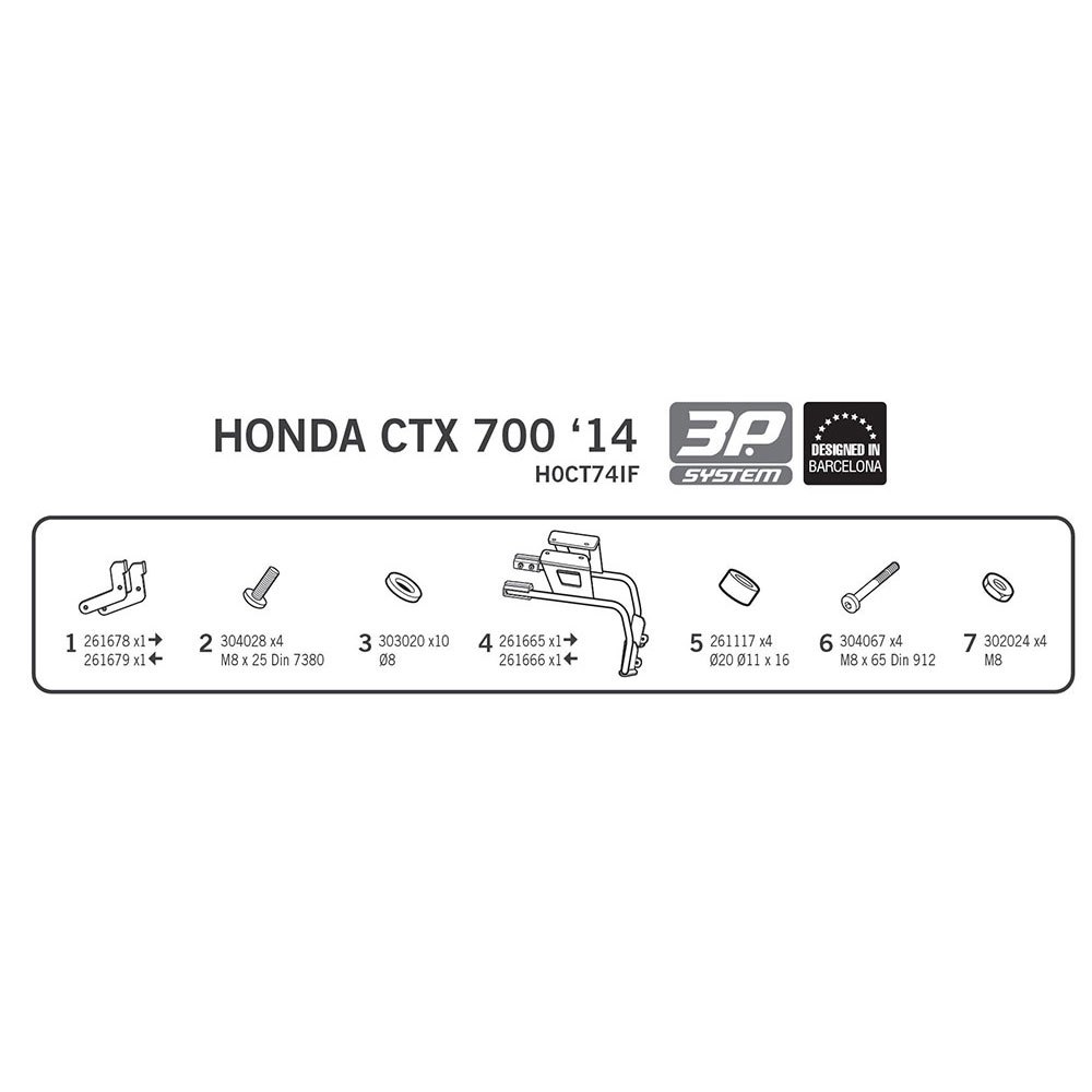 Shad 3P System Side Cases Fitting Honda CTX700