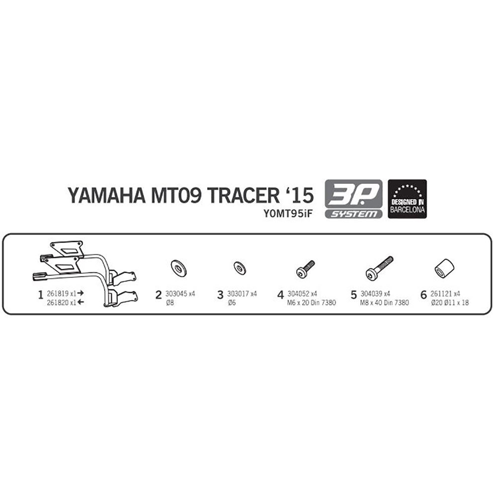Shad 3P Yamaha MT09 Tracer Side Saker Montering Yamaha MT09 Tracer