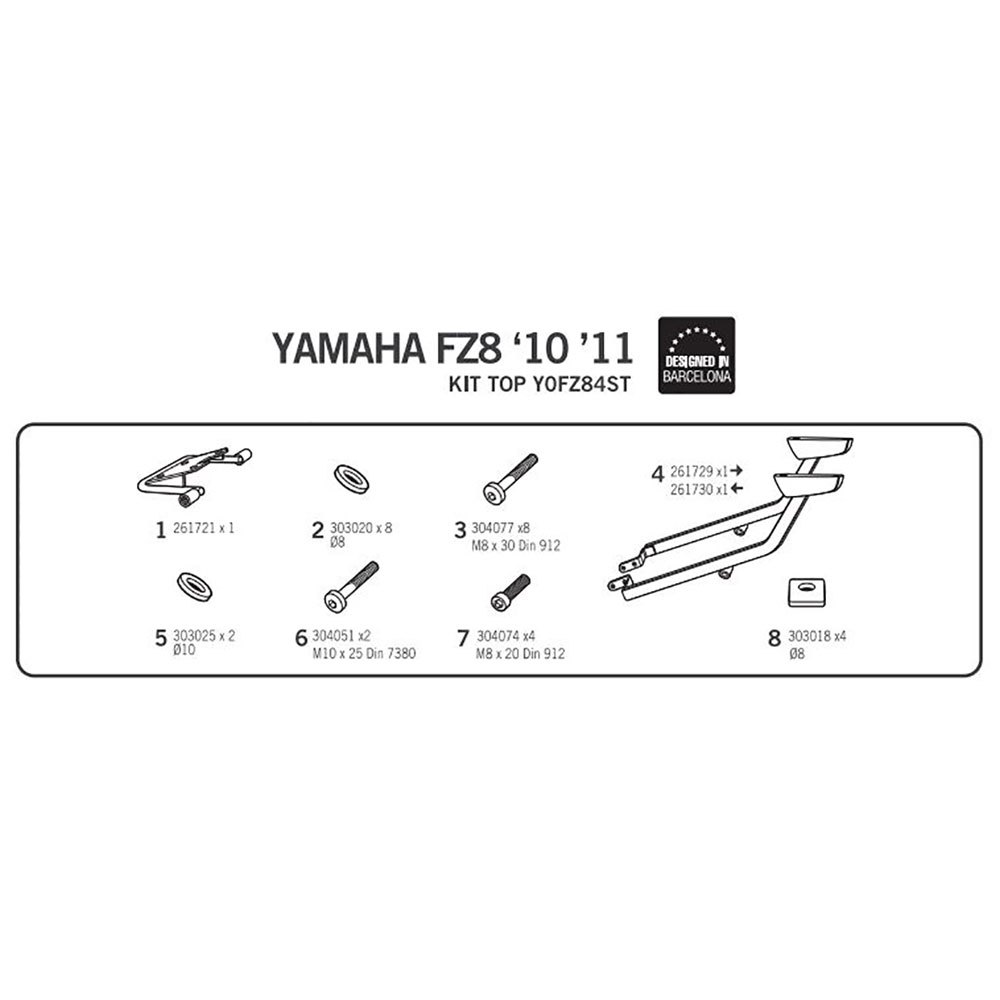 Shad Montaggio Posteriore Top Master Yamaha Fazer FZ8