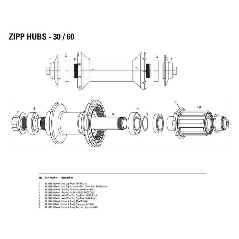 Zipp Kit De Rolamento Frontal 30/60 61803