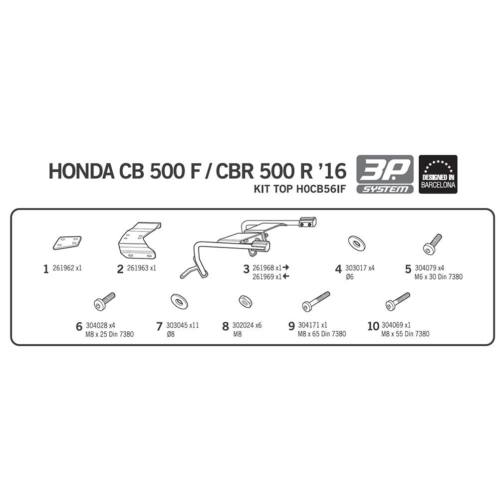 Shad 3P Honda CB500F/CBR500R Lato Casi Raccordo Honda CB500F/CBR500R
