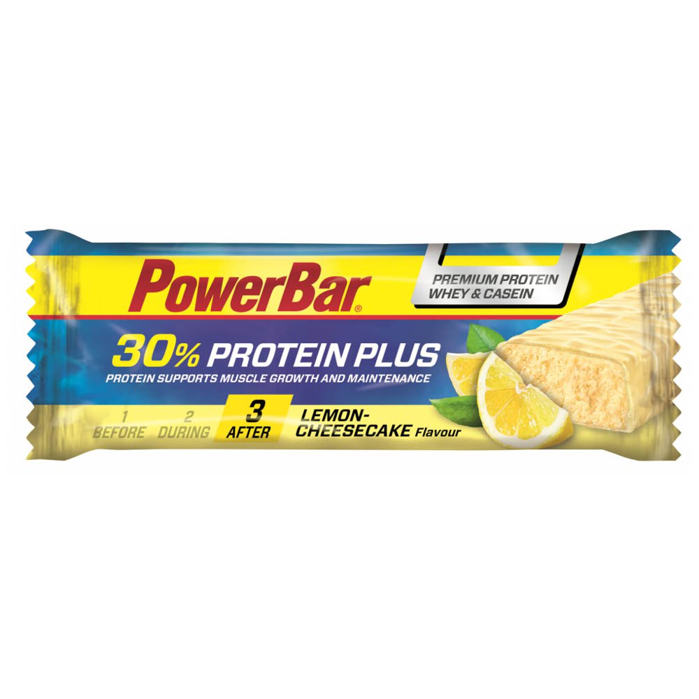 Powerbar Proteína Plus 30% 55g 15 Unidades Limão E Bolo De Queijo Energia Barras Caixa