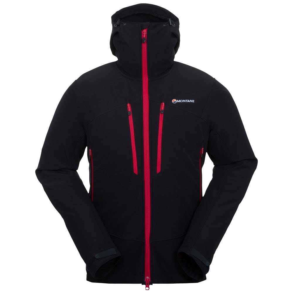 Montane Mens Sabretooth Black Hiking Windproof Hooded Zip Outdoor Jacket 