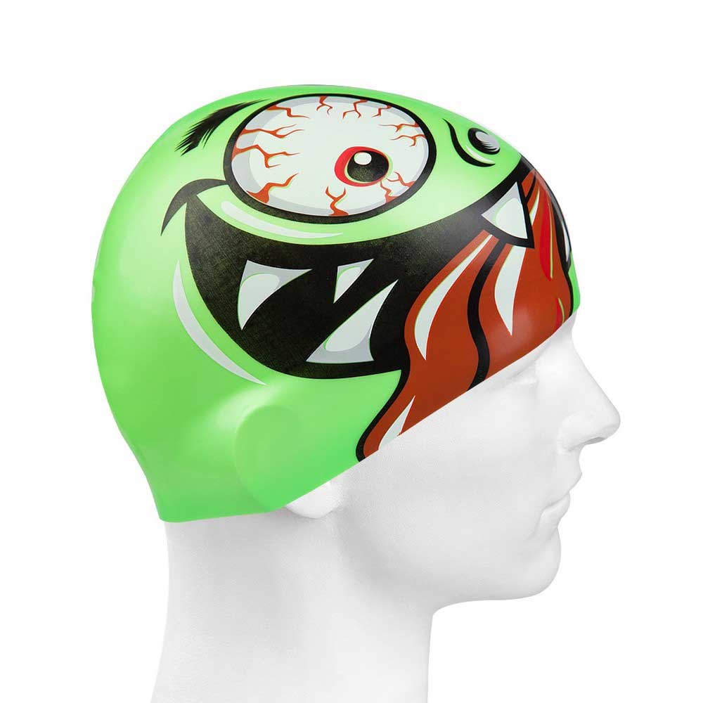 Madwave Green Face Swimming Cap