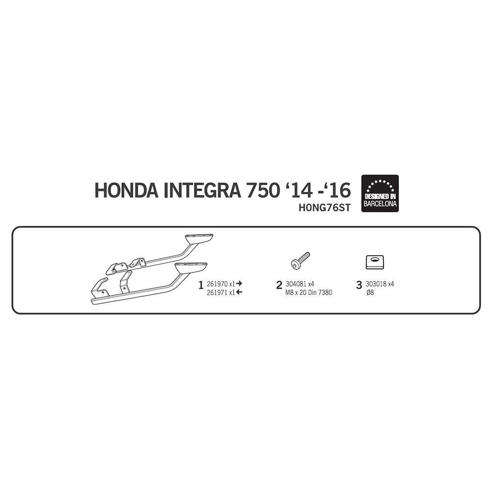 Shad Montaggio Posteriore Top Master Honda Integra 750