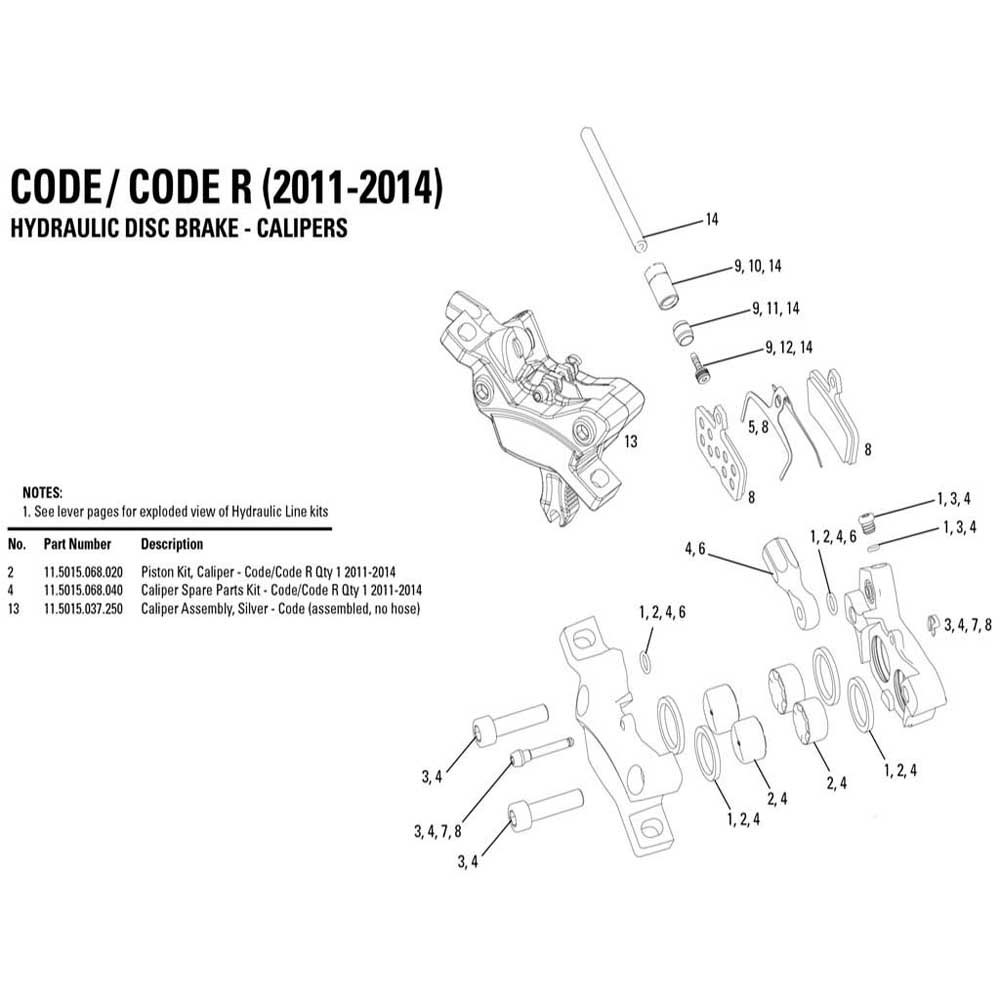 Avid Remklauw Reserveonderdelenset Code/Guide RE