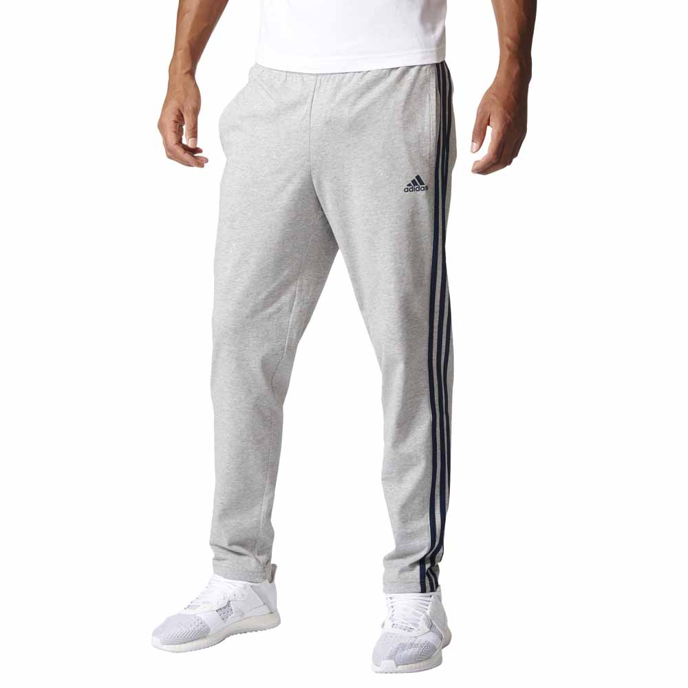 adidas Essentials 3 Stripes Tapered Jersey Long Pants Grey| Traininn