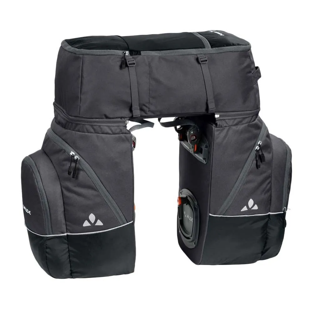 VAUDE Karakorum Pro Bolsa Triple Para Bicicleta | 68 Litros Y 20 Kg De Carga | QMR 2.0 Y Parte Superior Mochila