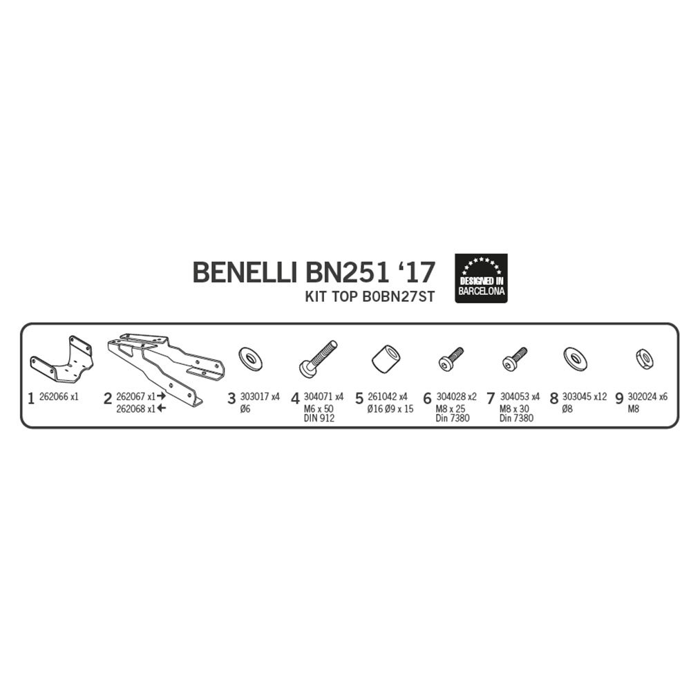 Shad Top Master Rear Fitting Benelli BN 251