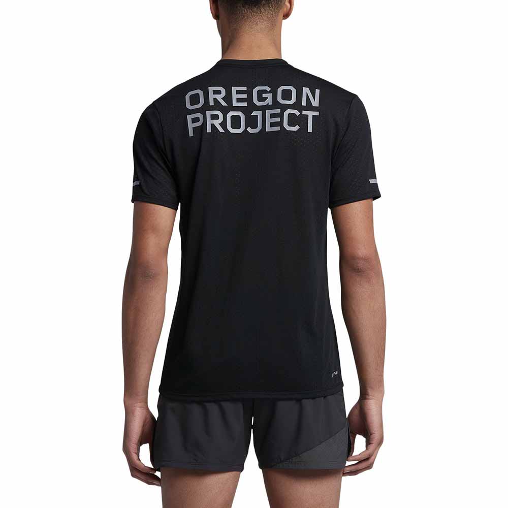 lila Forma del barco el último Nike Camiseta Manga Corta Oregon Project Breathe Top Negro| Runnerinn