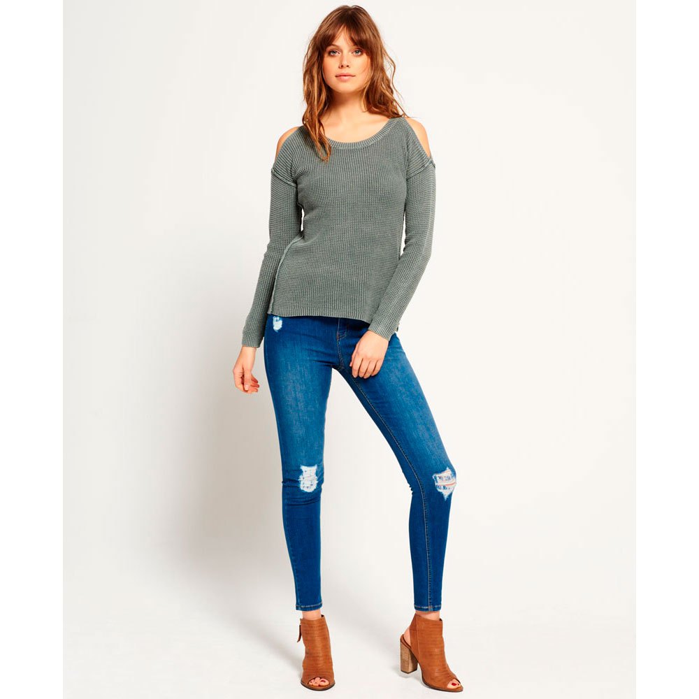 Superdry Pull Waffle Stitch Cold Shoulder Knit