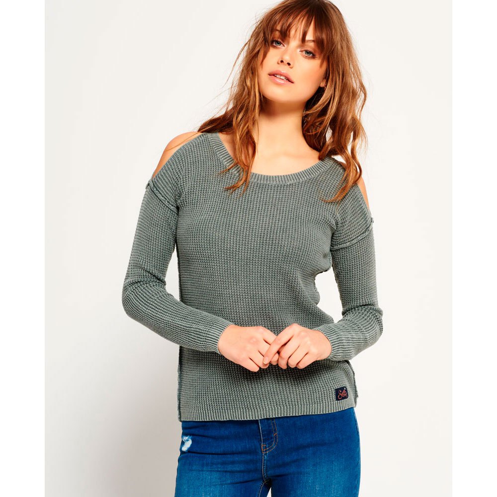 Superdry Waffle Stitch Cold Shoulder Knit Sweater