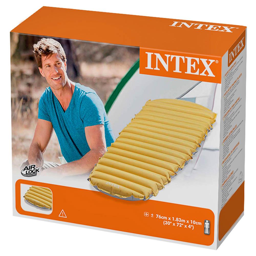 Yellow Intex 68708E Cot Size Inflatable Camping Tent Sleeping Mat Mattress Pad 