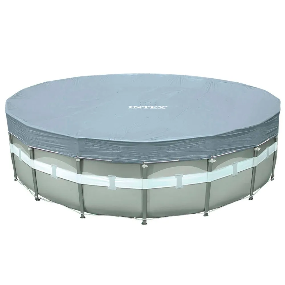 Intex Poolabdeckung Rund, 3 M – Schützt Vor Schmutz Und Laub, Inkl. Seil Und Überhang, Für Metallrahmen-Pools