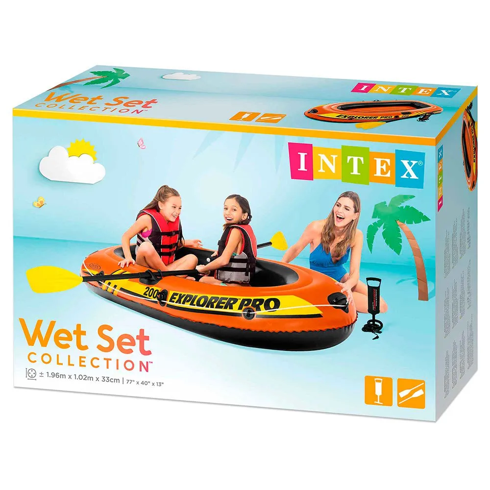 Bateau Gonflable AK Sport Explorer Pro 300 - 3 Places, Rouge/Jaune, Idéal Pour Randonnée Aquatique