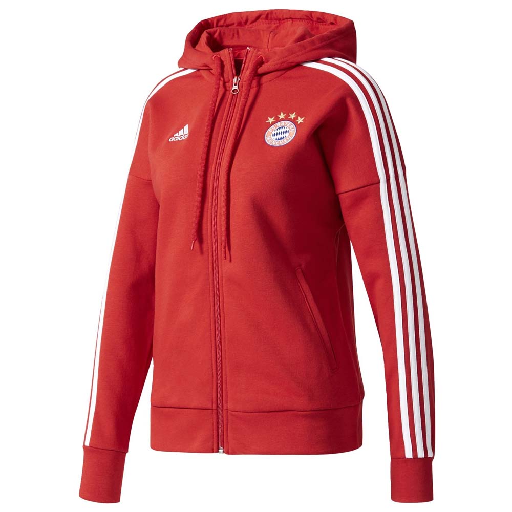 adidas FC Bayern Munich 3S Full Hoodie Woman Red | Goalinn