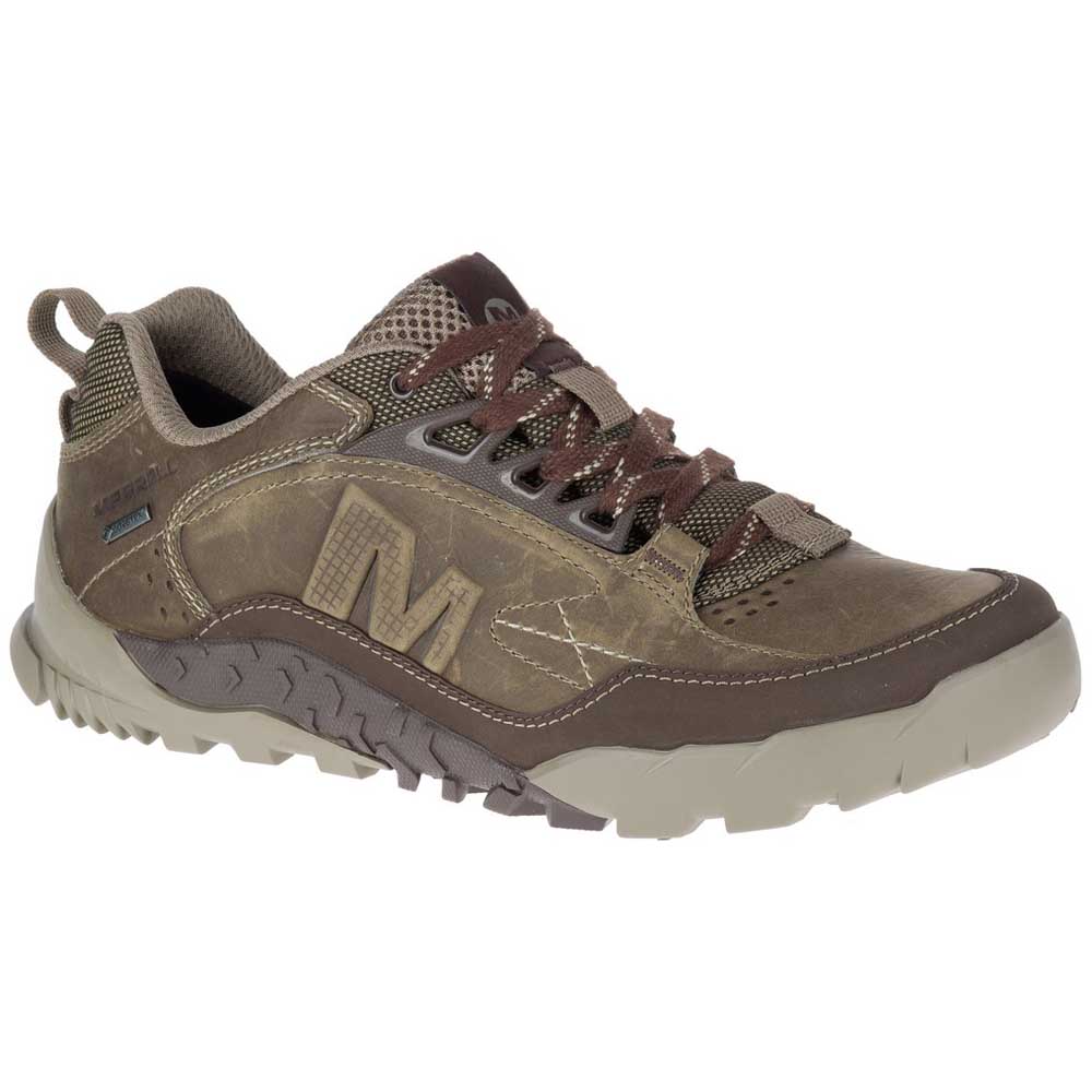 NEW Mens Merrell Annex Trak Low Black Leather Textile Hiking Shoes AUTHENTIC 