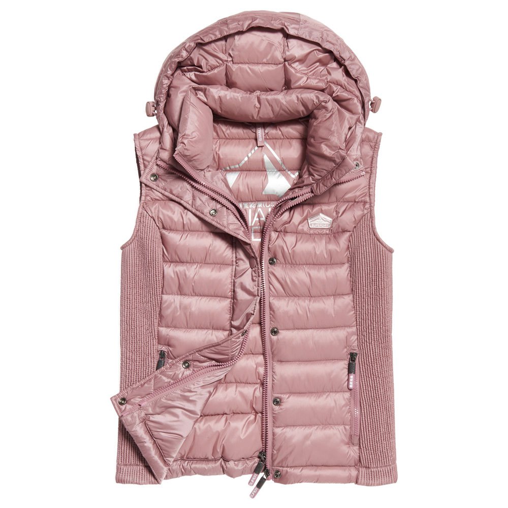 Explosieven schending eten Superdry Luxe Fuji Double Zip Vest Pink | Dressinn
