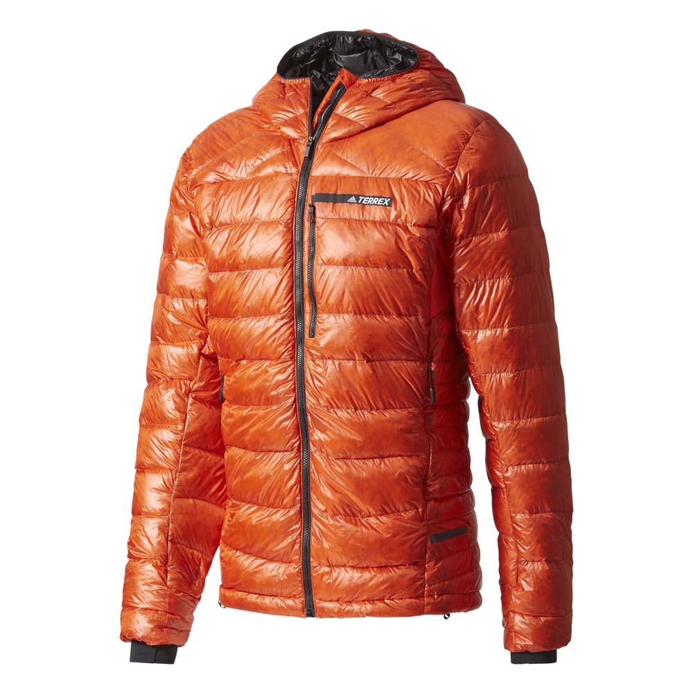 abrigo eslogan Matar adidas Terrex Climaheat Agravic Down Hooded Naranja | Runnerinn