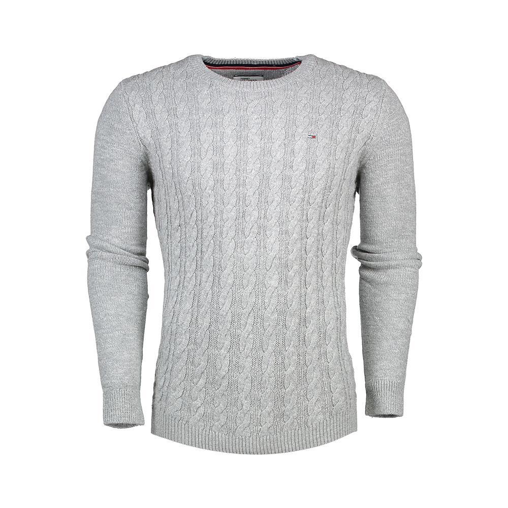 Tommy Basic Cable Cn Sweater Grey | Dressinn