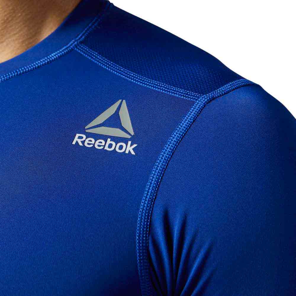 Reebok Workout Ready Stacked Logo Solid Compression Kurzarm T-Shirt