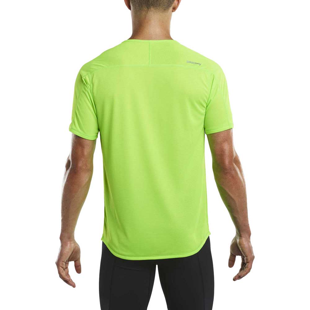 Saucony Mens Hydralite Running Top Green Sports Breathable 