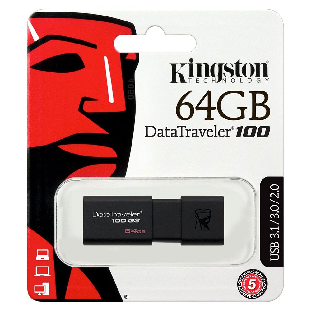 Kingston Viajante De Dados 100 64GB USB 3.0 64GB Pen Drive
