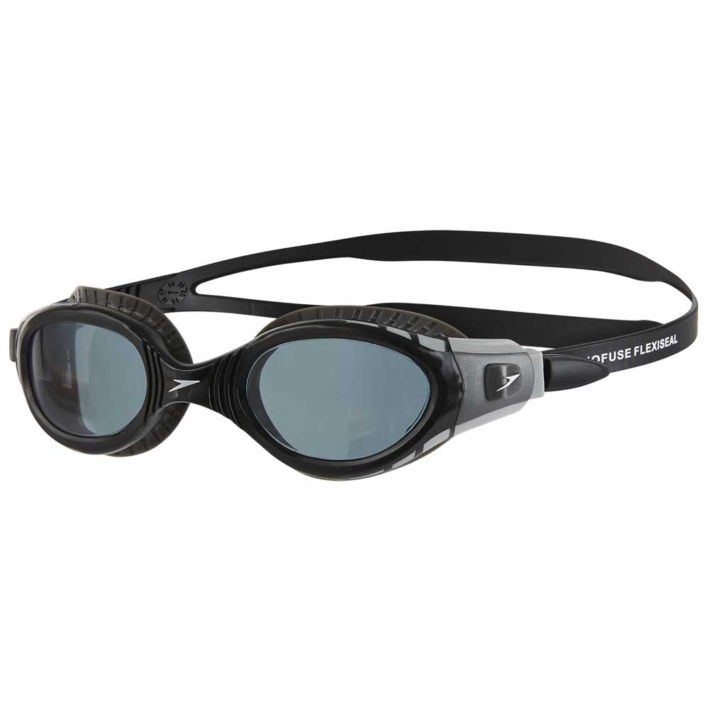 Speedo Futura Biofuse Flexiseal Goggles in Black Smoke With Wide Vision Lenses for sale online 