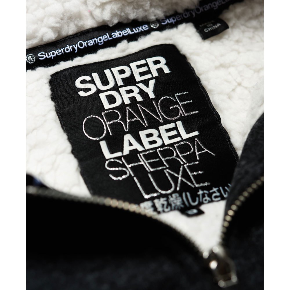 Superdry Sweat À Fermeture Orange Label Luxe Sherpa
