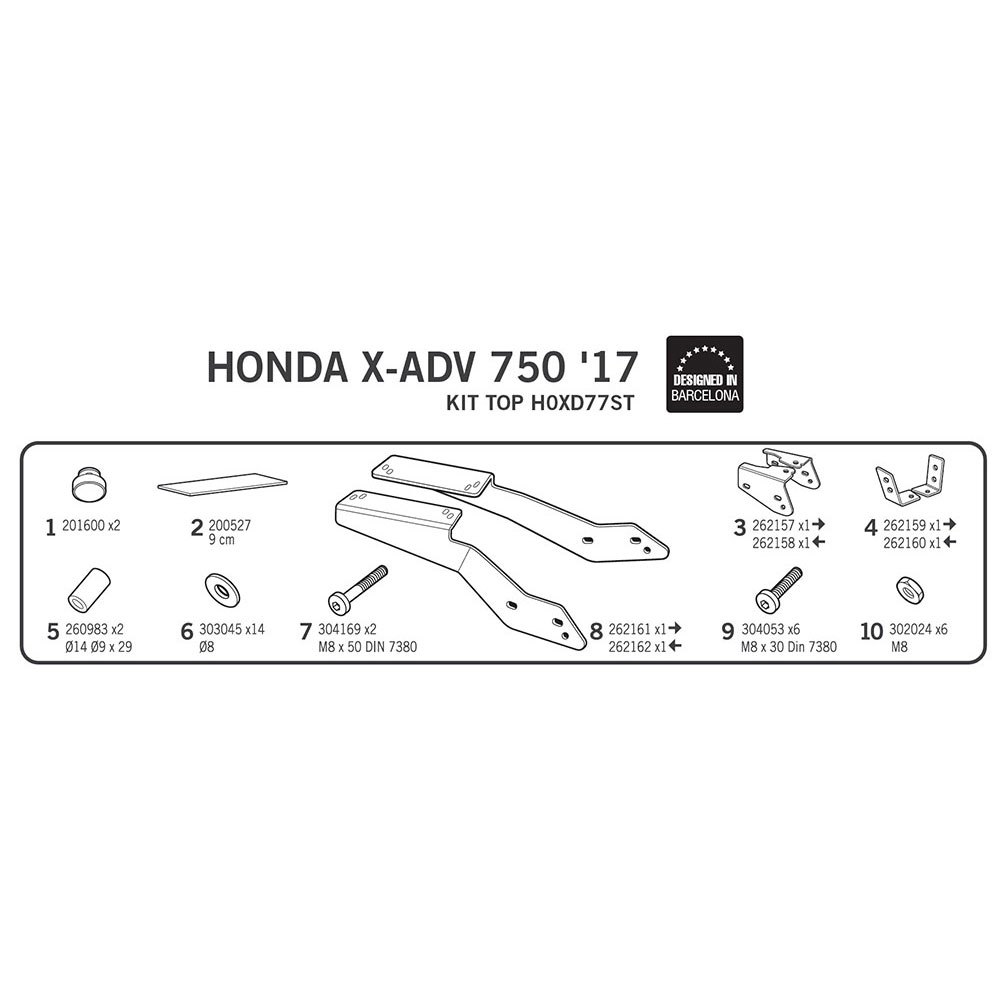 Shad 3P Honda X-ADV 745 Lato Casi Raccordo Honda X-ADV 745