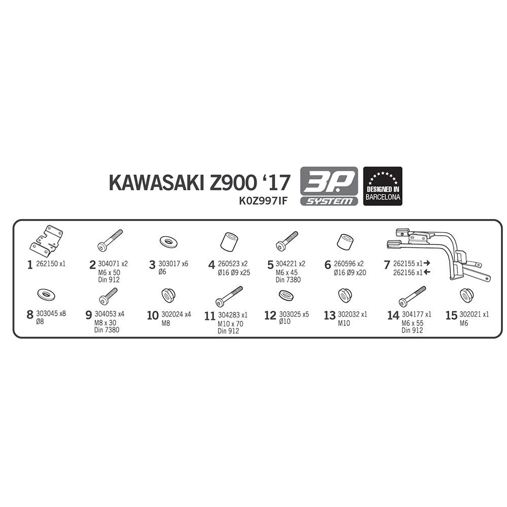 Shad Sidofodral Som Passar Till Kawasaki Z 3P System 900
