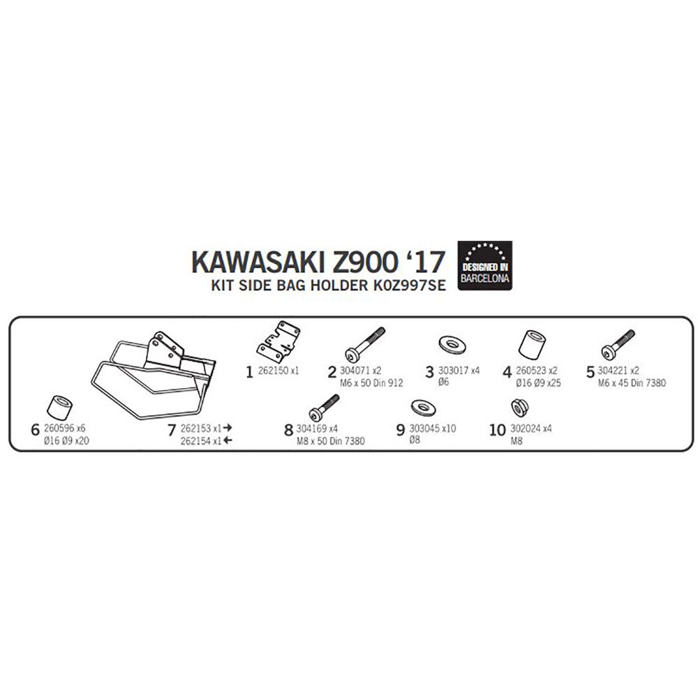 Shad Fixation Pour Valises Latérales Kawasaki Z900
