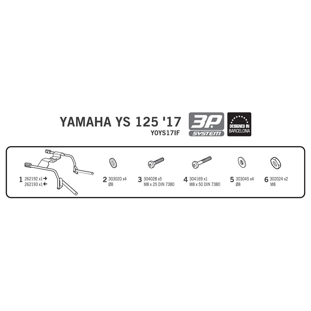 Shad 3P System Side Cases Fitting Yamaha YS 125