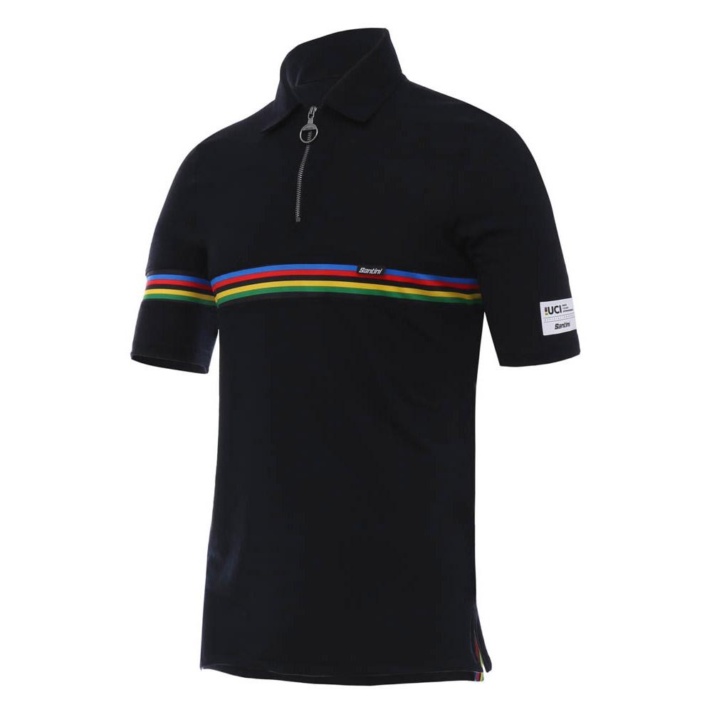 Santini Jersey UCI Rainbow Polo Wool
