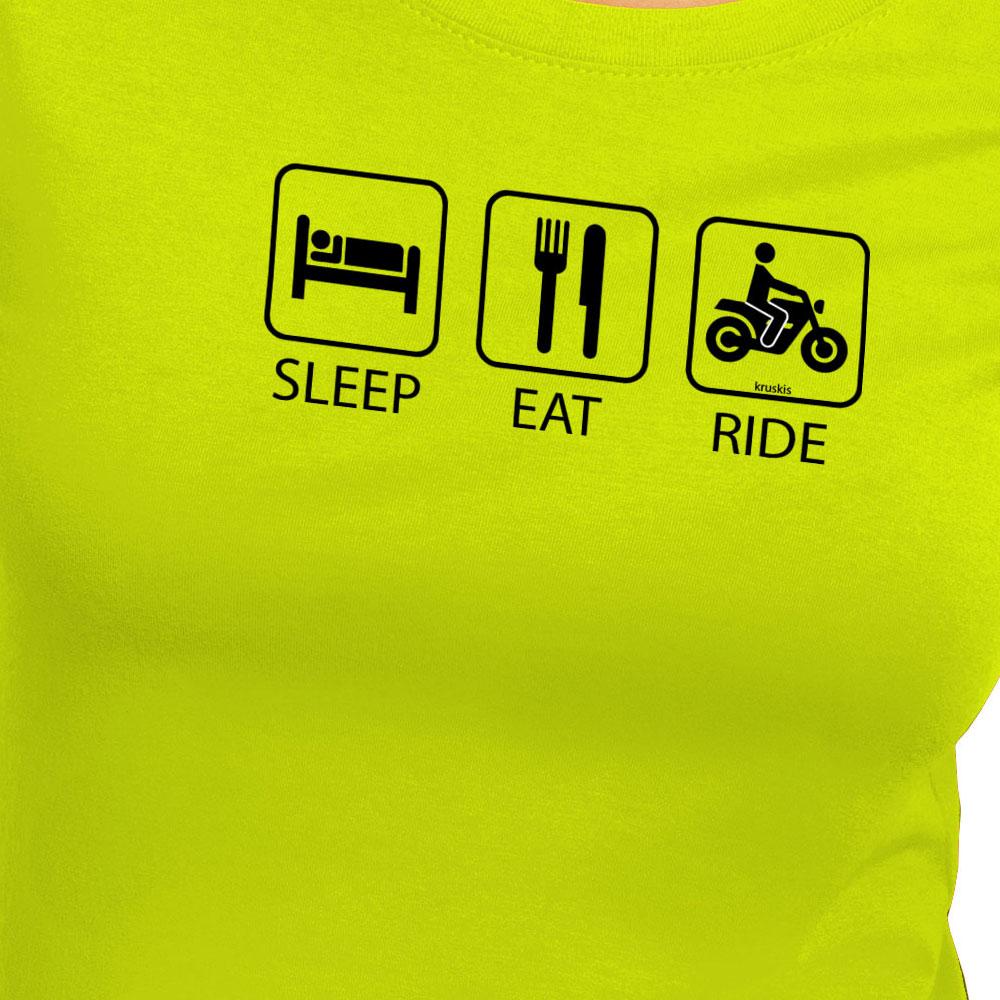 Kruskis Camiseta de manga curta Sleep Eat And Ride